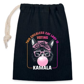 Kamala Harris & Tim Walz 2024 Support Shirt - Verschließbarer Geschenkbeutel aus Baumwolle (14x20cm) - Navy - Vorne