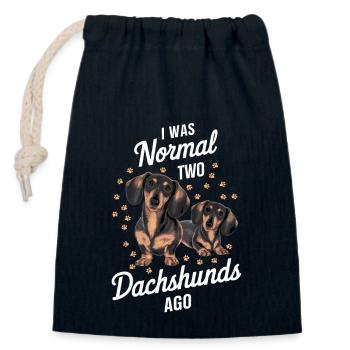 Ich War Normal Vor Zwei Dackeln - Verschließbarer Geschenkbeutel aus Baumwolle (14x20cm) - Navy - Vorne