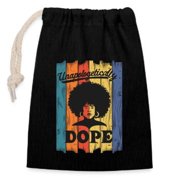 Autonomisation sans vergogne des Afro-Américains - Sac cadeau en coton avec cordon (14 x 20 cm) - noir - Devant