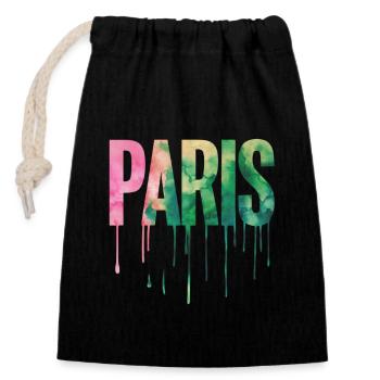 Souvenir de Paris Aquarelle - Sac cadeau en coton avec cordon (14 x 20 cm) - noir - Devant