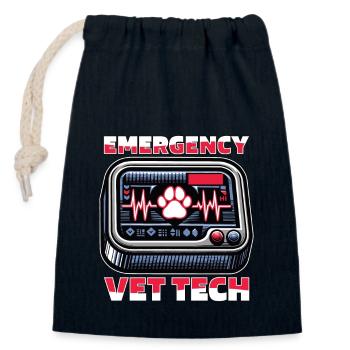 Technicien vétérinaire Technicien vétérinaire d’urgence Vet Med - Sac cadeau en coton avec cordon (14 x 20 cm) - bleu marine - Devant