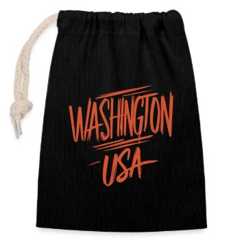 Washington United States Souvenir - Closable cotton gift bag (14x20cm) - black - Front