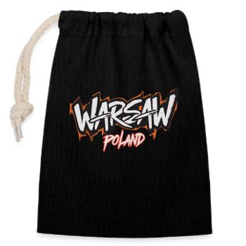 Varsovie Pologne Souvenir - Sac cadeau en coton avec cordon (14 x 20 cm) - noir - Devant
