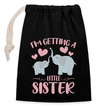Baby Sister Reveal At Getting A Little Sister Fox - Closable cotton gift bag (14x20cm) - black - Front