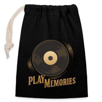 RECORD PLAYERS - Closable cotton gift bag (14x20cm) - black - Front