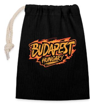 Budapest Hongrie Souvenir - Sac cadeau en coton avec cordon (14 x 20 cm) - noir - Devant