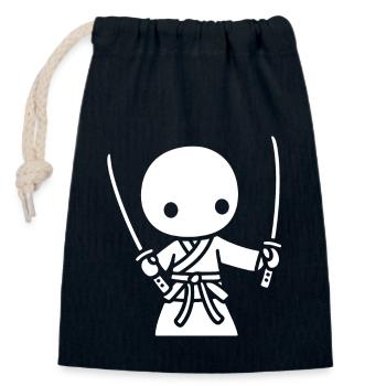 iaido - Verschließbarer Geschenkbeutel aus Baumwolle (14x20cm) - Navy - Vorne