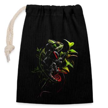 Chameleon Animal Animal Lover Headphones Reptiles - Closable cotton gift bag (14x20cm) - black - Front