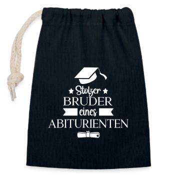 Stolzer Bruder eines Abiturienten - Verschließbarer Geschenkbeutel aus Baumwolle (14x20cm) - Navy - Vorne