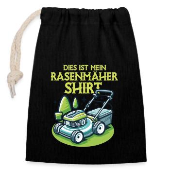 Dies ist mein Rasenmäher Shirt - Rasen mähen - Verschließbarer Geschenkbeutel aus Baumwolle (14x20cm) - Schwarz - Vorne