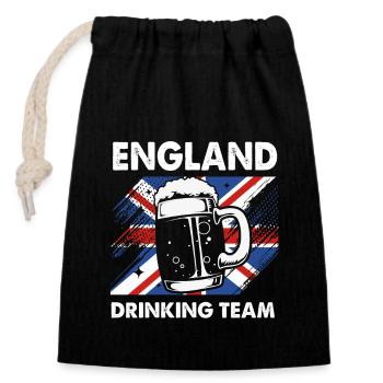 Angleterre Anglais - Sac cadeau en coton avec cordon (14 x 20 cm) - noir - Devant