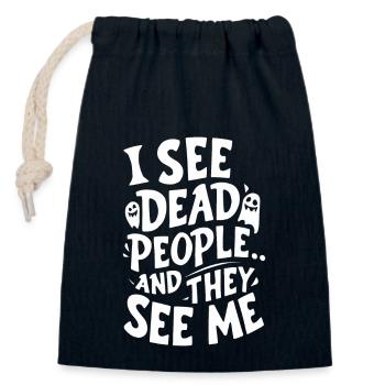 Ghost Bait Halloween Parapsychology Paranormal - Closable cotton gift bag (14x20cm) - navy - Front