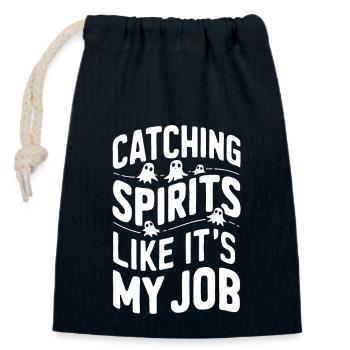 Ghost Bait Halloween Parapsychology Paranormal - Closable cotton gift bag (14x20cm) - navy - Front