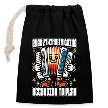 Accordion Everything Is Going Accordion Musician - Verschließbarer Geschenkbeutel aus Baumwolle (14x20cm) - Schwarz - Vorne