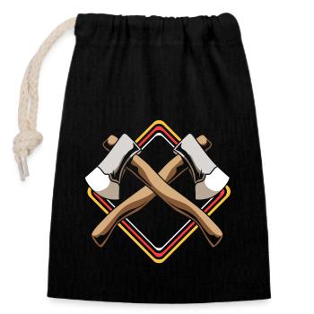 Axe Throw - Closable cotton gift bag (14x20cm) - black - Front