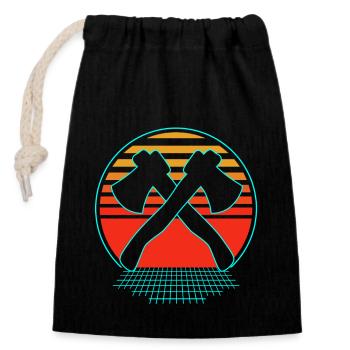 Axe Throwing - Closable cotton gift bag (14x20cm) - black - Front