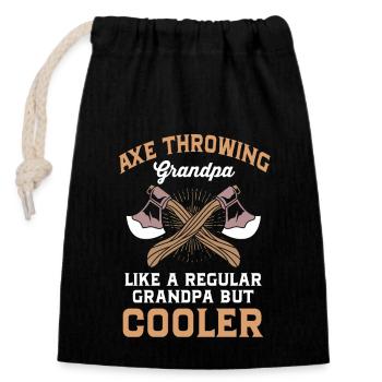 Axe Throwing - Closable cotton gift bag (14x20cm) - black - Front