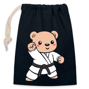judo - Sac cadeau en coton avec cordon (14 x 20 cm) - bleu marine - Devant