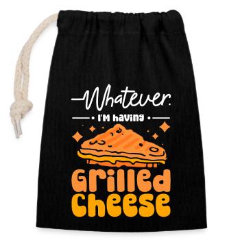 Whatever I'm having grilled cheese - Verschließbarer Geschenkbeutel aus Baumwolle (14x20cm) - Schwarz - Vorne