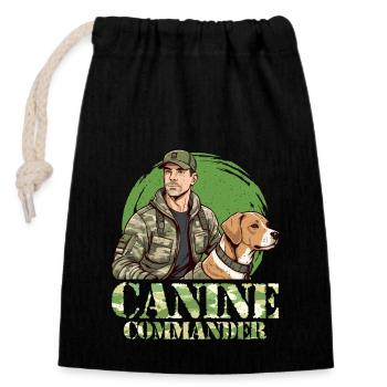 Dog Trainer Canine Commander Animal Behaviorist - Closable cotton gift bag (14x20cm) - black - Front