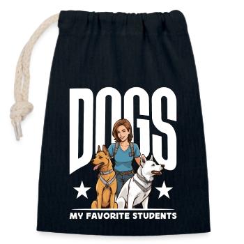 Dresseur de chiens Chiens Mes étudiants préférés Amoureux des animaux - Sac cadeau en coton avec cordon (14 x 20 cm) - bleu marine - Devant