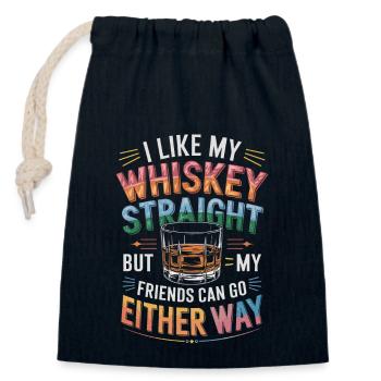 J’aime mon whisky pur mais mes amis peuvent y aller - Sac cadeau en coton avec cordon (14 x 20 cm) - bleu marine - Devant
