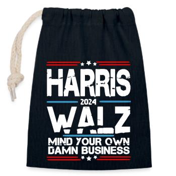 Tim Walz, Vizepräsident Kamala Harris 2024 - Verschließbarer Geschenkbeutel aus Baumwolle (14x20cm) - Navy - Vorne