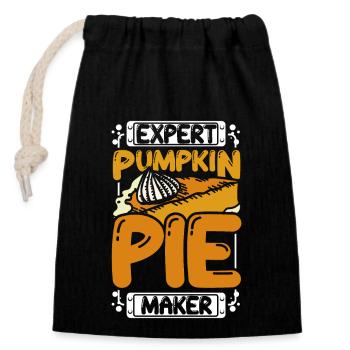 Expert pumpkin pie maker - Verschließbarer Geschenkbeutel aus Baumwolle (14x20cm) - Schwarz - Vorne