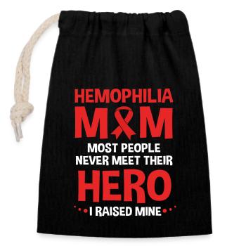 Hémophilie Hémophilie Hémophilie - Sac cadeau en coton avec cordon (14 x 20 cm) - noir - Devant