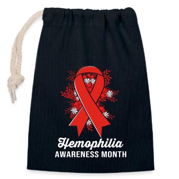 Hémophilie Hémophilie Hémophilie - Sac cadeau en coton avec cordon (14 x 20 cm) - bleu marine - Devant