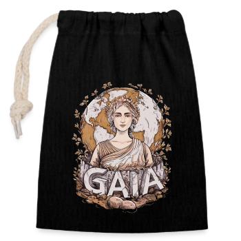 Gaia Earth Goddess Nature Inspired Greek Artwork - Closable cotton gift bag (14x20cm) - black - Front