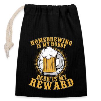 Homebrewing Is My Hobby Craft Beer Brewer Homebrew - Verschließbarer Geschenkbeutel aus Baumwolle (14x20cm) - Schwarz - Vorne