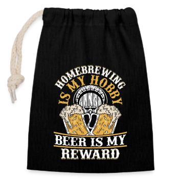 Homebrewing Is My Hobby Homebrew Brewer Craft Beer - Verschließbarer Geschenkbeutel aus Baumwolle (14x20cm) - Schwarz - Vorne