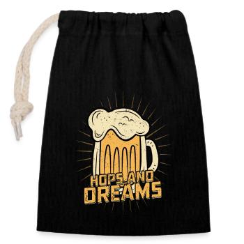 Hops And Dreams Craft Beer Brewer Homebrew - Verschließbarer Geschenkbeutel aus Baumwolle (14x20cm) - Schwarz - Vorne