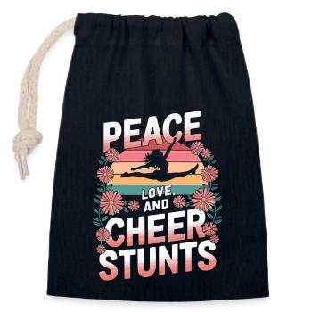 Entraînement d’équipe de pom-pom girls et de cascadeurs pour Spirit - Sac cadeau en coton avec cordon (14 x 20 cm) - bleu marine - Devant