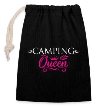 Camping Frauen Camping Camping Femmes Camping - Sac cadeau en coton avec cordon (14 x 20 cm) - noir - Devant