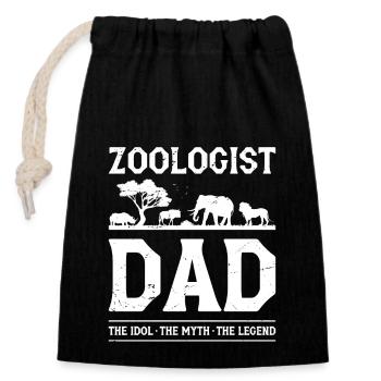 Zoologist Dad The Idol The Myth Animal Scientist - Verschließbarer Geschenkbeutel aus Baumwolle (14x20cm) - Schwarz - Vorne