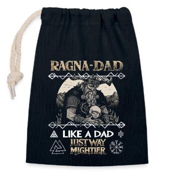 RAGNA-DAD Wikinger-Vater mit Kind für Vatertag - Verschließbarer Geschenkbeutel aus Baumwolle (14x20cm) - Navy - Vorne