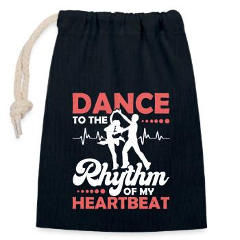Danser au rythme de mon battement de cœur Musique latine Sa - Sac cadeau en coton avec cordon (14 x 20 cm) - bleu marine - Devant