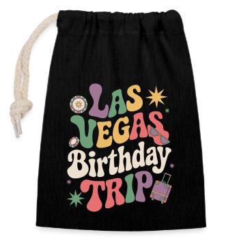 Las Vegas Geburtstagstrip Reiseerlebnis - Verschließbarer Geschenkbeutel aus Baumwolle (14x20cm) - Schwarz - Vorne