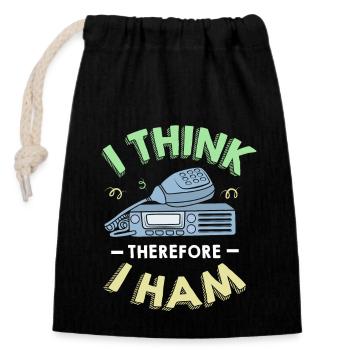Amateur Radio Radio Antenna - Closable cotton gift bag (14x20cm) - black - Front