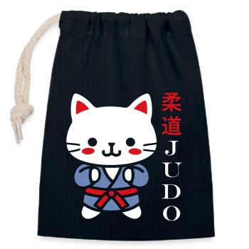 Judo - Verschließbarer Geschenkbeutel aus Baumwolle (14x20cm) - Navy - Vorne