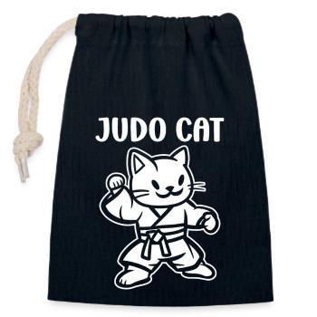 judo - Sac cadeau en coton avec cordon (14 x 20 cm) - bleu marine - Devant