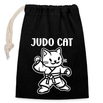 Judo - Verschließbarer Geschenkbeutel aus Baumwolle (14x20cm) - Schwarz - Vorne