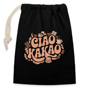 Ciao Cocoa - Closable cotton gift bag (14x20cm) - black - Front