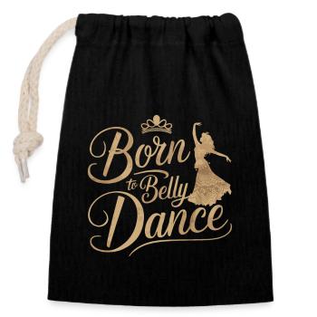Rhythmic movements in oriental dance: - Closable cotton gift bag (14x20cm) - black - Front