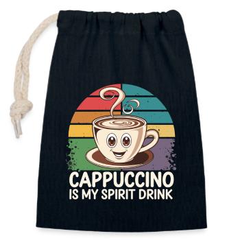 Cappuccino Is My Spirit Drink - Verschließbarer Geschenkbeutel aus Baumwolle (14x20cm) - Navy - Vorne