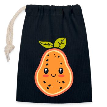 Papaya - Verschließbarer Geschenkbeutel aus Baumwolle (14x20cm) - Navy - Vorne