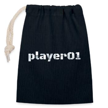 Spieler 01 Kühnes Statement Player 01 Bold - Sac cadeau en coton avec cordon (14 x 20 cm) - bleu marine - Devant