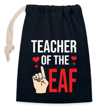 Gebärdensprache Gebärde ASL gehörlos Lehrer - Verschließbarer Geschenkbeutel aus Baumwolle (14x20cm) - Navy - Vorne